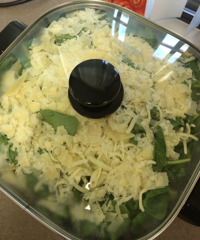 skillet spinach lasagna cooking in casserole dish